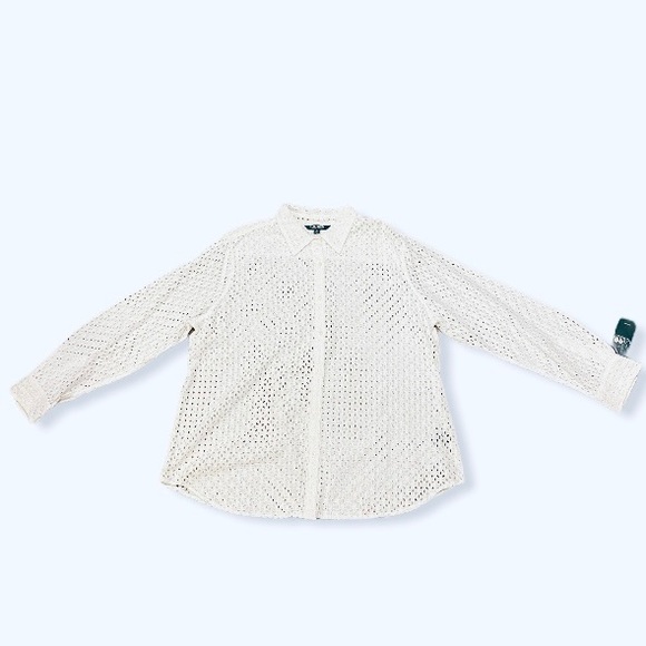 Lauren Ralph Lauren Tops - NWT Lauren Ralph Lauren White Eyelet Button Down